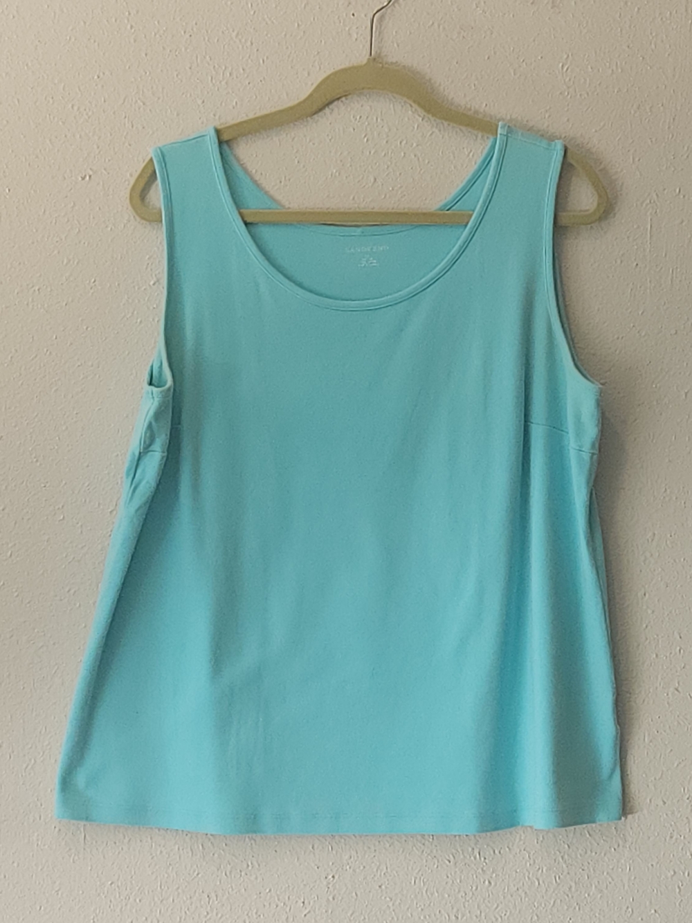 Lands' End Light Aqua Scoop Neck Tank PLUS SIZE 1X